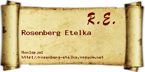 Rosenberg Etelka névjegykártya